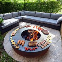 Brasero de jardin extérieur en acier Corten de style coréen moderne, revêtement poudré de qualité supérieure, robuste, pour barbecue
