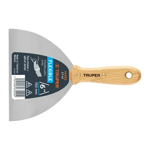 Truper 6 'flessibile spatola Set scatolato lucido laminazione goffratura con materiali riciclati manico in legno scatole rigide confezionate - Product Image 1