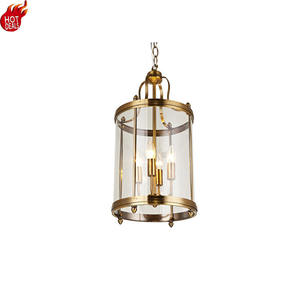 Design unico in metallo lampada pendente in ferro Vintage ferro materiale uccello gabbia in ottone vetro industriale ciondolo luce - Product Image 2