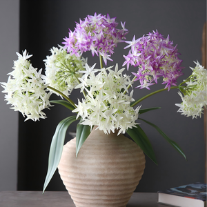 Hortensia Artificial Realista de Seda, Color Blanco y Morado, de 50 cm, con un Solo Tallo, sin Necesidad de Mantenimiento, para Decoración de Interiores, Exteriores, Bodas y Hogar - Product Image 3