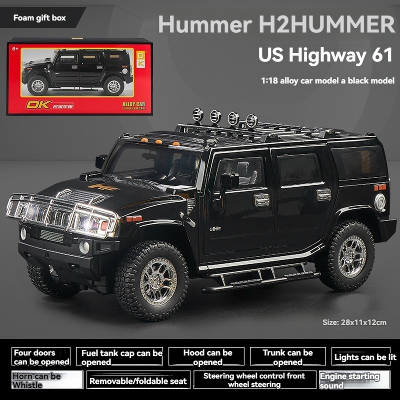 Wholesale Diecast 1:18 HUMMER H2 Metal Car Model with Sound