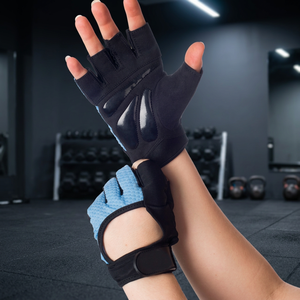 Unisex Leather Half Finger Gym Gloves Breathable Non-Slip for <b>Weight</b> <b>Lifting</b> Bodybuilding CLEARANCE - Product Image 3