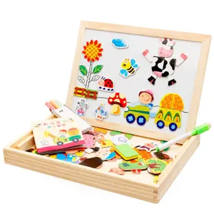 educational toy Children Magnetic Jigsaw Puzzle Board Magnetic Writing Board Blackboard And Whiteboard For Child