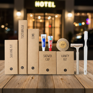 Kit d'<span class=keywords><strong>hôtel</strong></span> portable biodégradable en paille de blé, le mieux noté, de haute qualité, kit de voyage écologique, peigne en paille et kit de rasage - Product Image 2