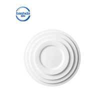 Assiette de service en mélamine blanche, plat de buffet commercial, durable, poli, écologique, compatible lave-vaisselle, vaisselle personnalisée pour les fêtes