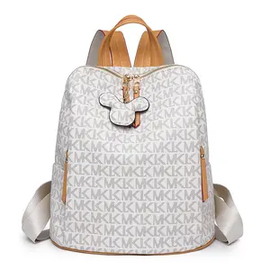 ZHUIYU Brand New Designer ladies leather backpacks double zipper Classic custom laptop backpack girls