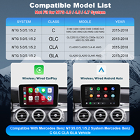 Modul Peningkatan Layar Asli Wireless Apple Carplay Android Auto untuk Layar Mercedes Benz C-Class GLC NTG4.5/4.7/5.0