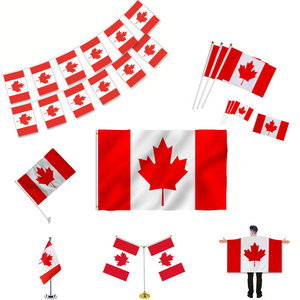 Drapeau de la Canada en polyester imperméable avec logo personnalisé, best-seller mondial, et mât en aluminium pour les supporters – Maillot de football du Canada - Product Image 2