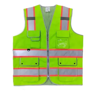 Make to Order China manufacturer safety reflective vest Reflective Vest Fluorescent Safety Vests High Visibility Waistcoat