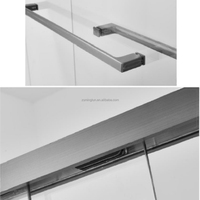 Kit de quincaillerie pour porte de douche sans cadre de haute qualité, en aluminium et acier inoxydable, design moderne, accessoires complets pour porte coulissante de salle de bain