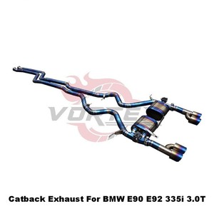 Système d'échappement Catback Valvetronic en titane bleu brûlé Vortex pour BMW E90 E92 335i 3.0T N54 N55, silencieux de course - Product Image 2