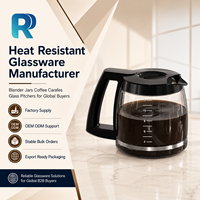 Carafe à café en verre borosilicate Elite, pot à café de remplacement en verre 1800 ml, pot à café en verre 12 tasses pour Cuisinart, prix promotionnel