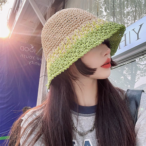 Chapeau Bob Femme en Papier à Grande Bordure Anti-UV pour Plage et Vacances Printemps-Été - Product Image 6