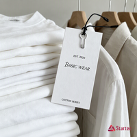Étiquettes en papier recyclables avec logo personnalisé pour les vêtements et l'usage professionnel - T-shirts, vestes, sacs, chaussures