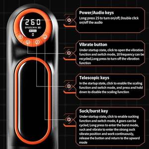 Neue Modelle LCD-Anzeige beheizter elektrischer masturbator für Männer Vibration saugendes Sexspielzeug für Männer masturbationsbecher - Product Image 5