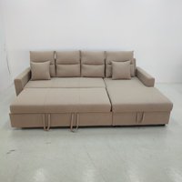 Canapé d'angle multifonctionnel avec rangement, moderne et minimaliste, pliable, trois places, revêtement en tissu, idéal pour petit salon ou hôtel