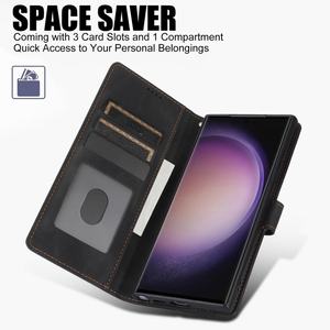 Étuis portefeuille en cuir pour Samsung S24 Ultra, étui de téléphone avec support, étui de téléphone portable magnétique en PU pour Samsung S25 S24 S23 - Product Image 3