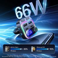 Transmisor FM Portátil para Auto BT5.3, Cargador Rápido USB Dual PD30W, Adaptadores para Teléfono, Formato de Audio MP3, Transmisor Tipo C, Cargador USB para Auto