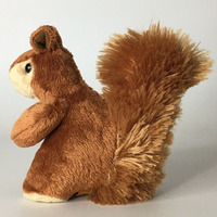 1525 Vente en gros Usine ODM Écureuil géant en peluche douce et moelleuse marron, animal en peluche de la faune, personnalisable OEM