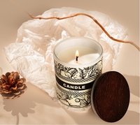 2025 nouveau Design tendance fait à la main de luxe en bois couvercle couvercle cire de soja bougies parfumées avec parfums et Logo personnalisés