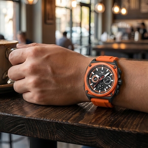 ONOLA 6847 - Neue Einzigartige Design-Herrenuhr Belleda <span class=keywords><strong>Fitron</strong></span> Sport-Modeuhr Herren Moissanit Quarz Geschäftsuhr - Product Image 6