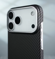 Coque de téléphone Gobelike en fibre de carbone Kevlar véritable pour iPhone 17 18 Pro Max, coque arrière en matériau Aramid avec aimant N52