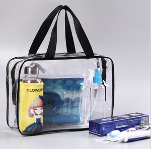 Trousse de toilette de voyage en PVC personnalisée et imperméable pour le maquillage, pochettes transparentes de grande capacité - Product Image 3
