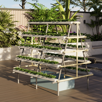 Système hydroponique NFT en A-frame 1,6x1,6m, kit de culture commercial avec pompe, anti-UV pour serre extérieure