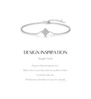 S925 Silber Blumenförmiges Armband mit Rundem Diamanten in Krappenfassung Kettenglieder Klassischer Alltagsschmuck für Damen