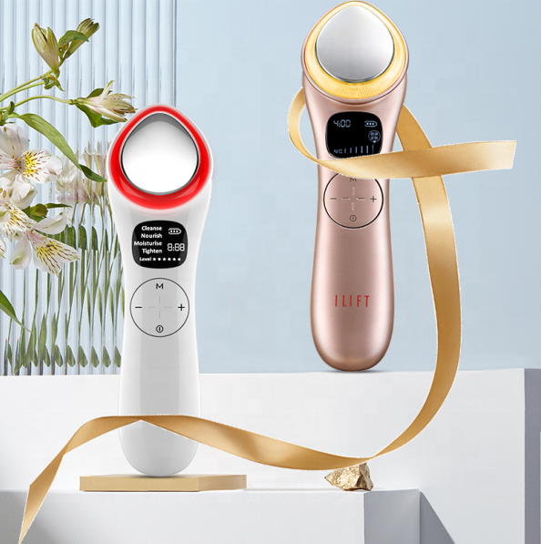 Handheld Spa Beauty Salon Tool for Body Sculpting Wrinkle Reduction Microcurrent Warming Massage Facial Toning Device