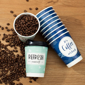 Vaso de Papel Desechable Personalizado de 8, 10, 12 y 16 oz para Café Espresso, a Prueba de Fugas, para Llevar, para Cafeterías y Tiendas de Bebidas - Product Image 4