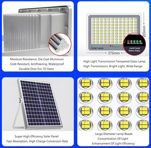 ไฟสปอร์ตไลท์ LED พลังงานแสงอาทิตย์คุณภาพสูงสำหรับภายนอกอาคาร  10W-200W IP68 CRI95 มุมลำแสงปรับได้ 144 องศา พร้อมรีโมทคอนโทรล กันน้ำ - Product Image 4