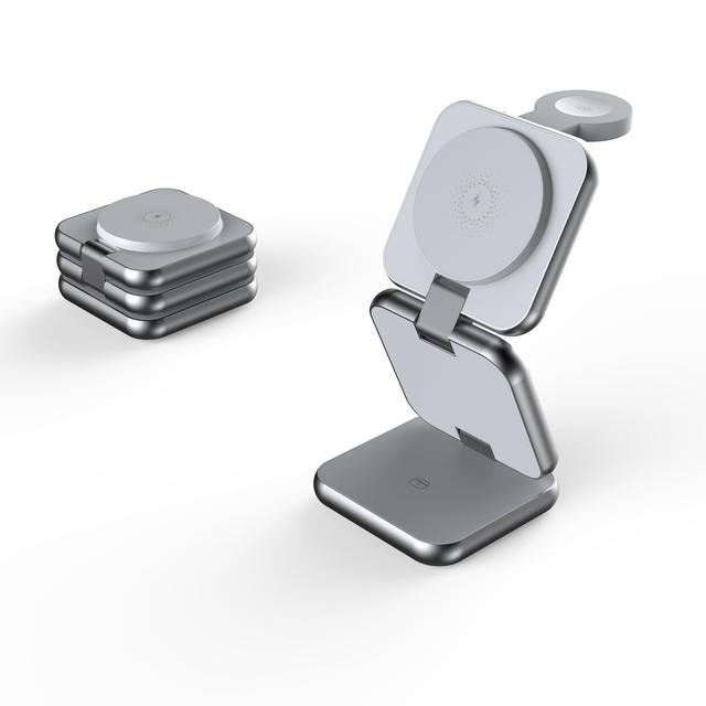 3 1 Foldable Magnetic Wireless Charging Station New Multifunction Dock for iPhone Earphone Travel-Enhanced New Wireless Charging