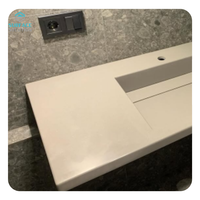 Dalle de surface solide en acrylique haute brillance, fabrication sur mesure, épaisseur personnalisée, pierre artificielle pour comptoirs intérieurs