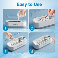Nettoyeur à Ultrasons 350 ml, Réservoir en Acier Inoxydable pour Bijoux, Lunettes, Montres, Bagues, Colliers, Appareil de Nettoyage Domestique