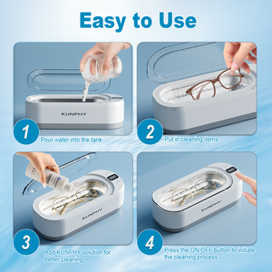 Nettoyeur à Ultrasons 350 ml, Réservoir en Acier Inoxydable <span class=keywords><strong>pour</strong></span> Bijoux, <span class=keywords><strong>Lunettes</strong></span>, Montres, Bagues, Colliers, <span class=keywords><strong>Appareil</strong></span> de Nettoyage Domestique - Product Image 6