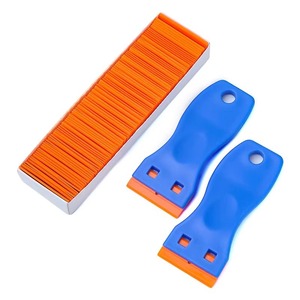 Lot de <span class=keywords><strong>2</strong></span>, 100 pièces, OEM ODM, Outil grattoir à lame double tranchant en plastique pour le nettoyage des fenêtres, DIY - Product Image 1