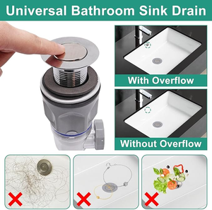 Factory Multi Functional Modern Flexible Anti-Odor Chrome Plated <b>Push</b> <b>Pop</b>-Up Basin Drain Hose Wash Basin Anti Blockage Drain Pip - Product Image 5