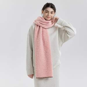 وشاح نسائي كوري الطراز للمحجبات، مربع الشكل بحواف مغلقة، لون موحد، من الكشمير والصوف، مقاوم للرياح، سميك ودافئ للخريف والشتاء - Product Image 6