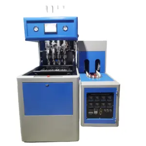 China Fabrikant Semi-Automatische 4-cavitypet Voorvorm Schimmel Blaasmachine Met Airtac Roterende Cilinder Goede Prijs