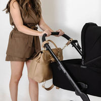 Sac à langer pour bébé en cuir PU de style féminin très apprécié, sac à dos de maternité avec sangles pour poussette