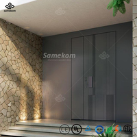 Porte principale élégante à cadre en aluminium Porte à plaque anticorrosion Porte intelligente sans clé