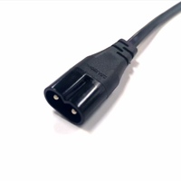 Câble d'alimentation CA 7A / 125V IEC 320-C8 vers IEC 320-C7, cordon d'alimentation 0,75 mm², rallonge électrique pour imprimante, moniteur, téléviseur