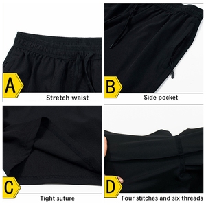 Yaz eğitim spor egzersiz erkekler için kısa pantolon özel logo hızlı kuru rahat spor Fitness şortu - Product Image 6