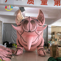 Grand modèle animal cochon rose gonflable annonçant le ballon rose gonflable de porc pour l'événement