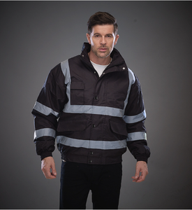 Giacca riflettente in tessuto Oxford 300D giacca invernale calda Multi-tasche manica lunga impermeabile di sicurezza personalizzabile fluorescente - Product Image 6