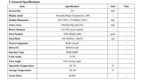 หน้าจอ TFT <span class=keywords><strong>LCD</strong></span> ขนาด<span class=keywords><strong>5</strong></span>นิ้วพร้อมเทคโนโลยี IPS โมดูลการแสดงผลแบบอินเตอร์เฟซ RGB 1024*600 - Product Image 5