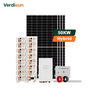 Verdisun 50kw 60kw 80kw 100kw thương mại lai bật/tắt hệ thống năng lượng mặt trời toàn bộ hệ thống năng lượng mặt trời hoàn chỉnh - Product Image 1