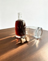 Bouteille en verre ronde de 700 ml et 750 ml, base épaisse, vide, pour spiritueux, conteneur à vin, emballage personnalisé pour distillerie, fourni directement par l'usine