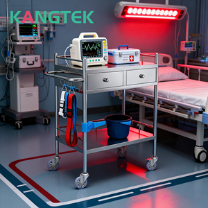 Kangtek รถเข็นสแตนเลสสำหรับโรงพยาบาลรถเข็นฉุกเฉินดีไซน์ทันสมัยรถเข็นทางการแพทย์ใช้ในเชิงพาณิชย์ - Product Image 1